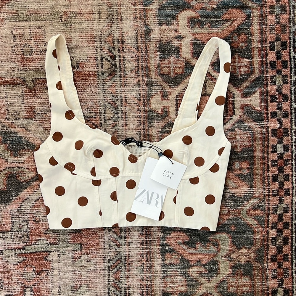 NWT ZARA Dotted Crop Top
